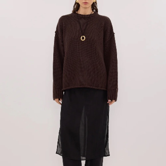 Dissh Roy Choc Oversized Longline Knit Jumper - Picture 2 of 12